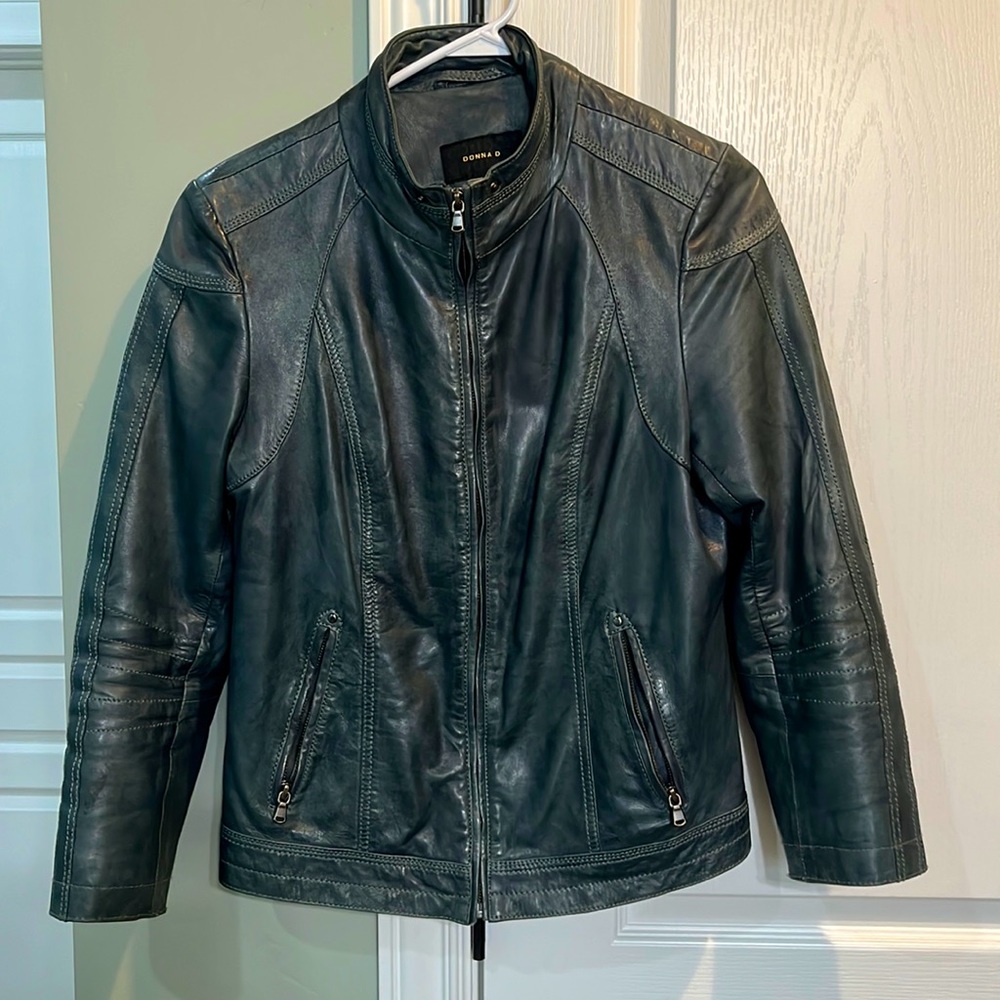 DONNA D leather bomber